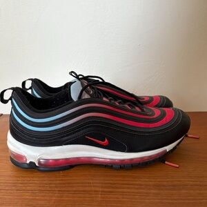 Nike Air Max 97 Black and Red with Blue Accents